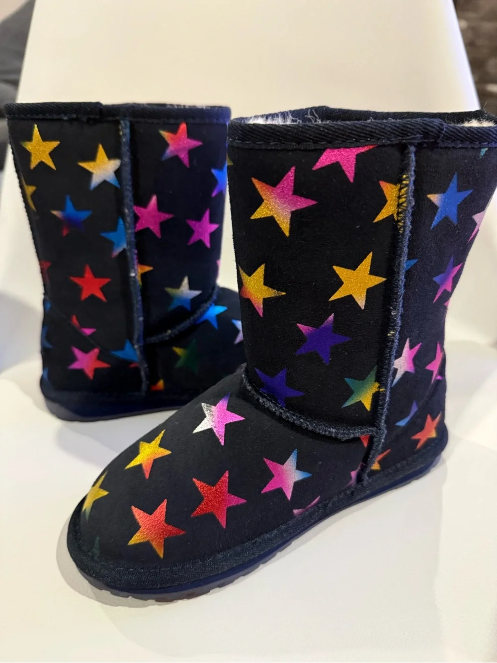 ☀️🌊 Emu Australia Children's Black Star Print Boots NWT